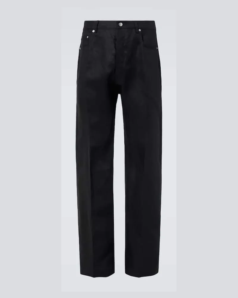 Rick Owens Weite Hose Geth aus Leinen Schwarz