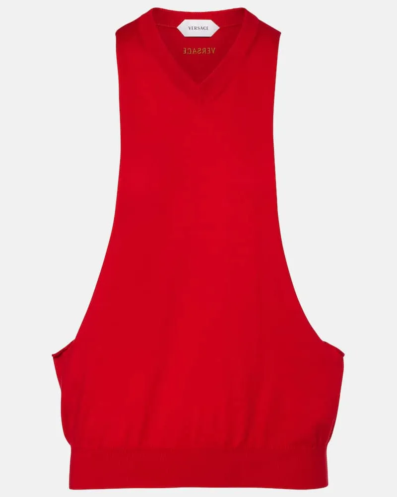 Versace Top aus Strick Rot