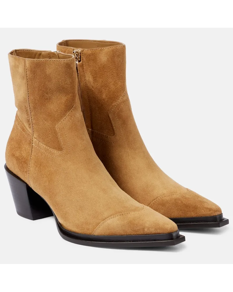 Jimmy Choo Ankle Boots Cece 60 aus Veloursleder Beige