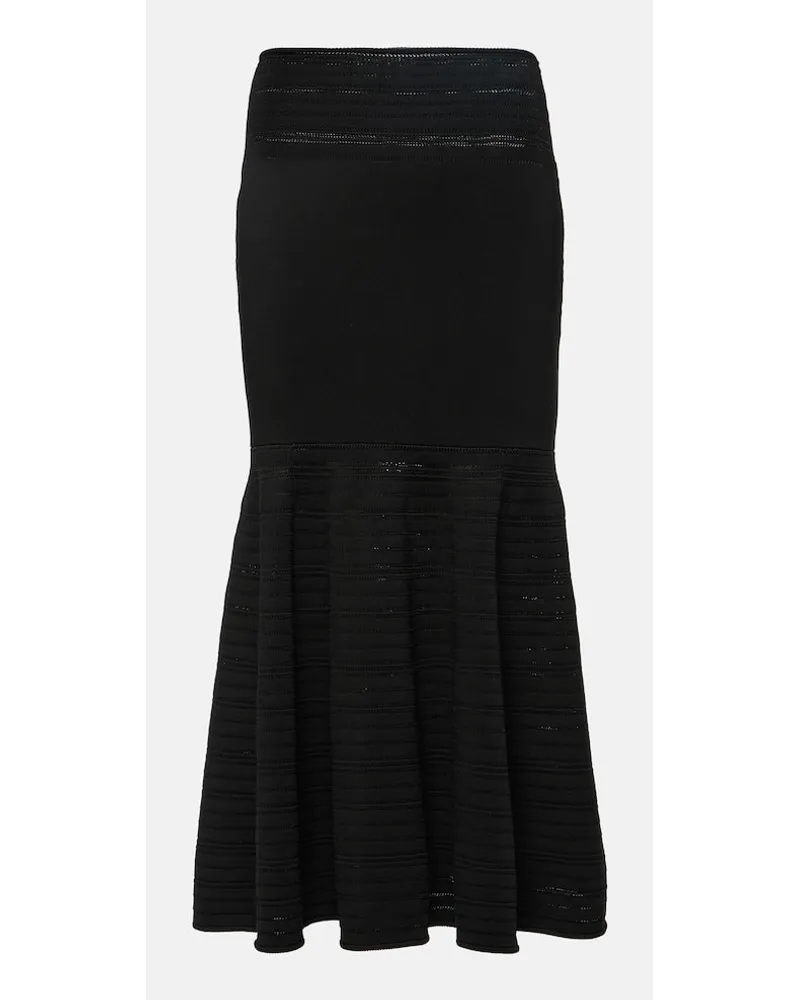 Victoria Beckham Midirock aus Strick Schwarz