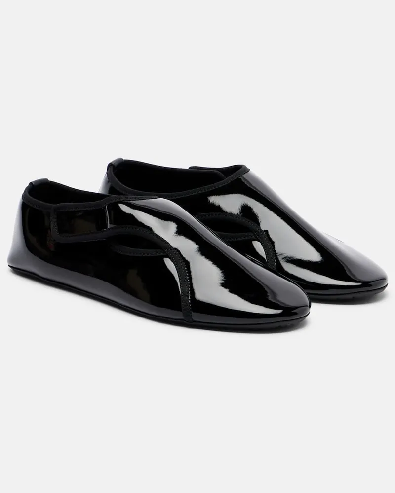 Alaïa Alaïa Ballerinas Criss Cross mit Leder Schwarz