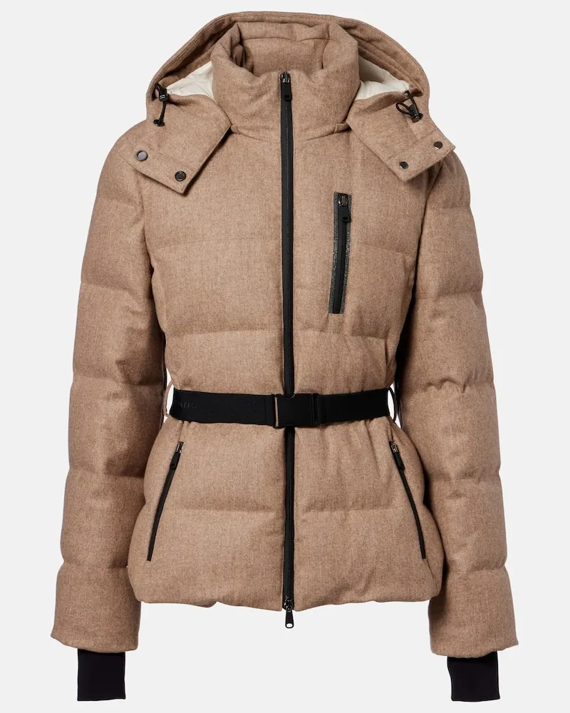 Brunello Cucinelli Daunenjacke Schurwollflanell Beige