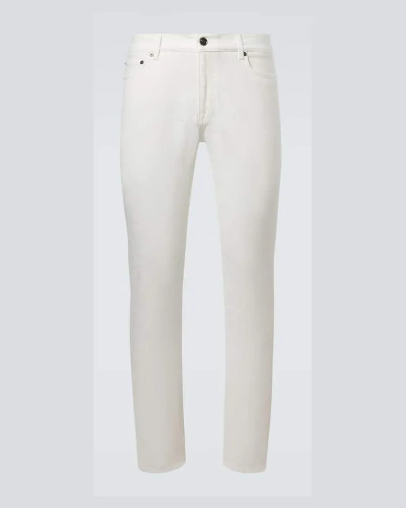 Etro Low-Rise Straight Jeans Pegaso Weiß