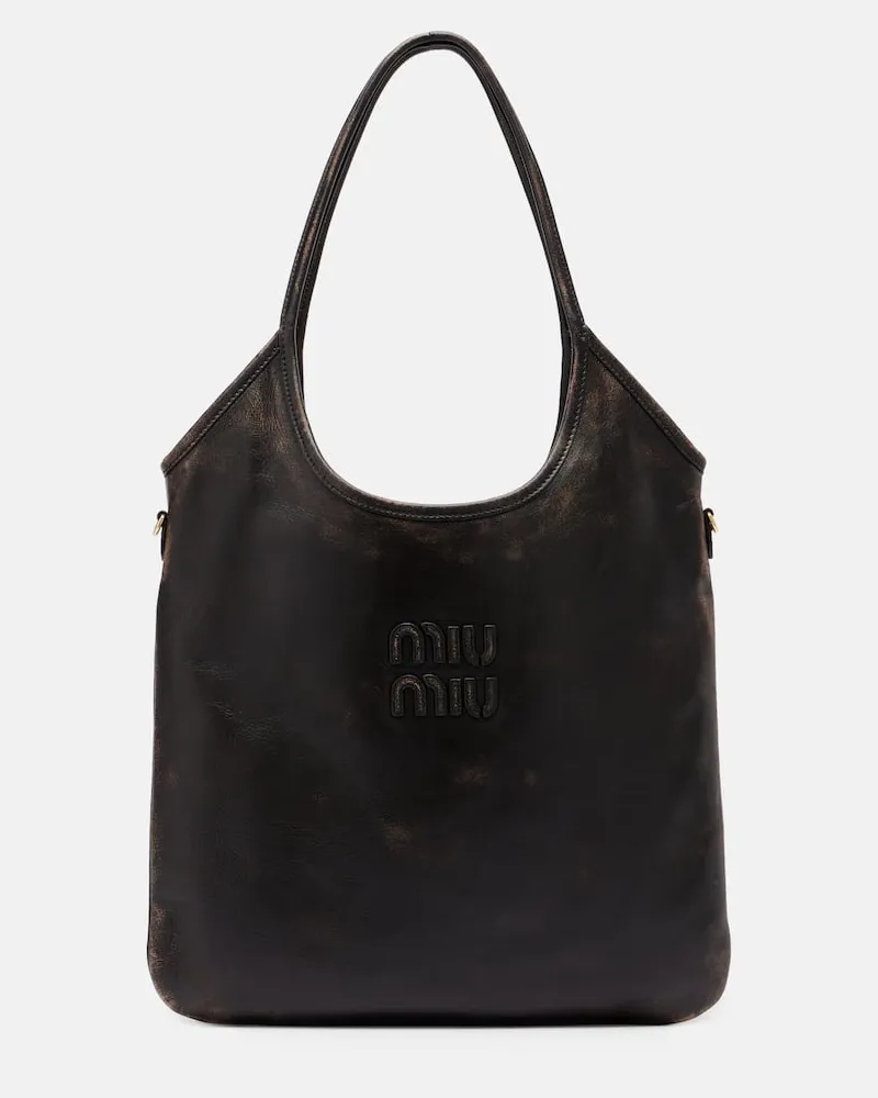 Miu Miu Schultertasche Ivy aus Leder Braun