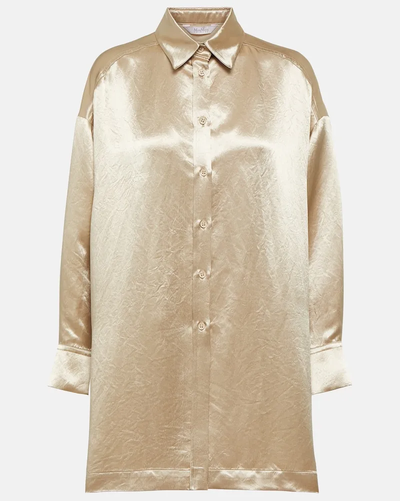 Max Mara Hemd Bacio aus Satin Weiß