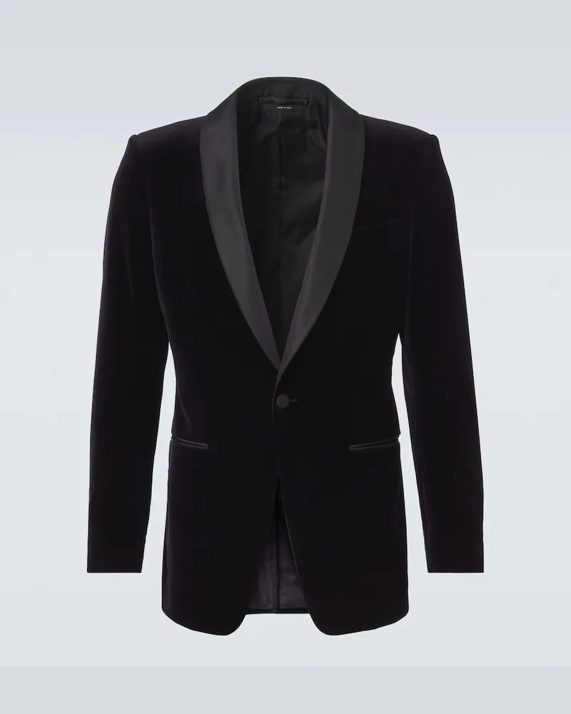 Tom Ford Anzugjacke aus Samt Schwarz