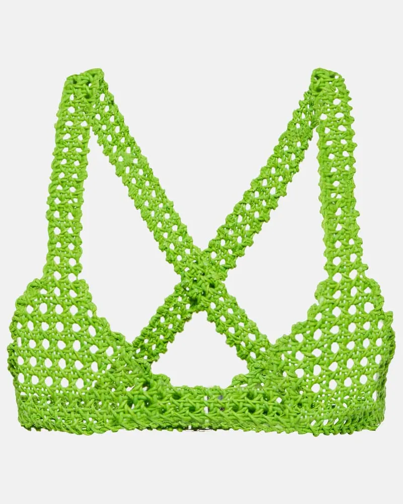 Roberta Einer Bralette Element aus Häkelstrick Grün
