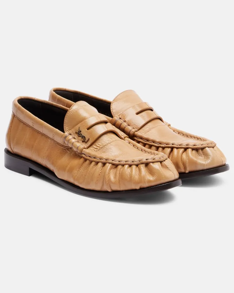 Saint Laurent Loafers aus Leder Beige