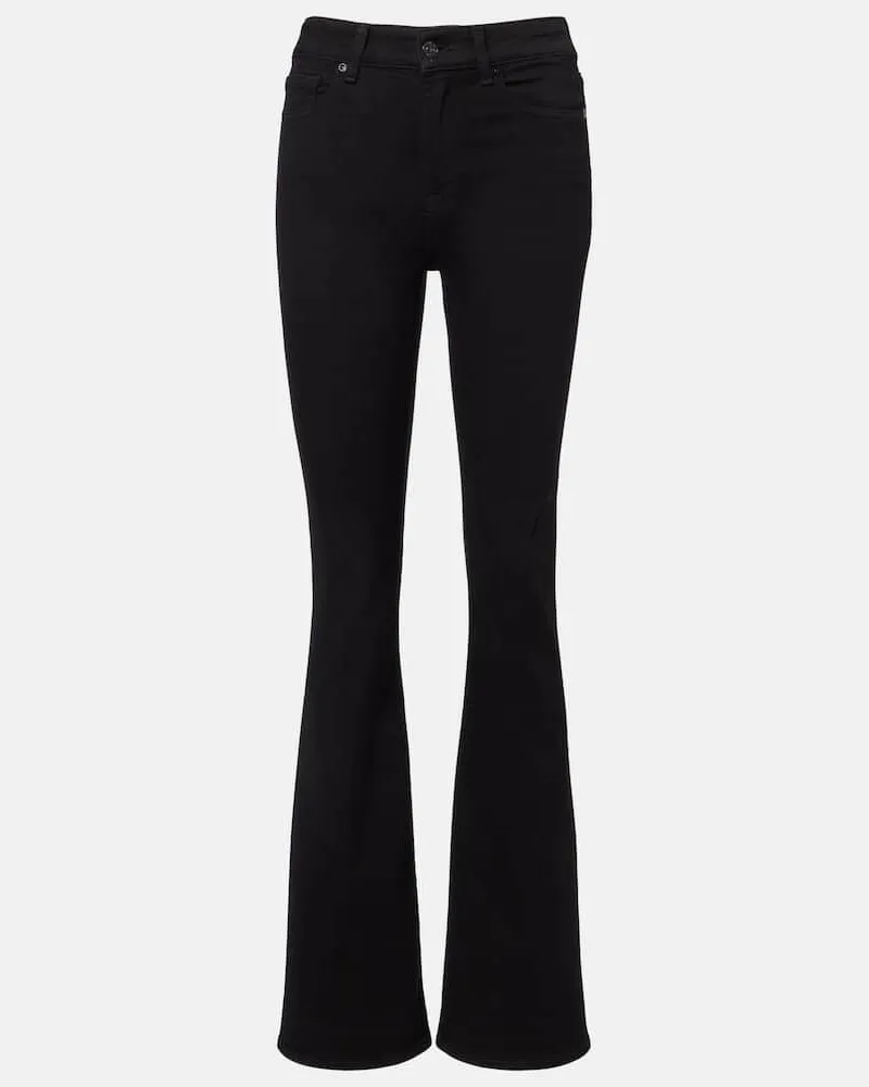 7 for all mankind Mid-Rise Bootcut Jeans Leggy Bootcut Soho Schwarz