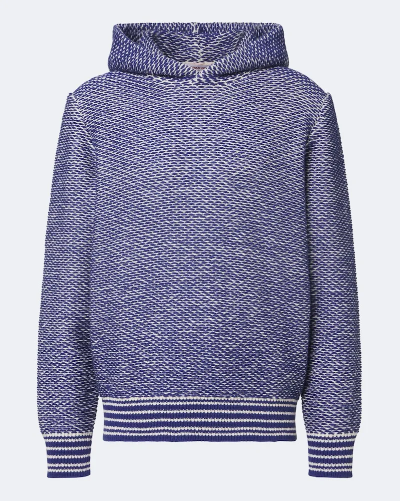 Orlebar Brown Hoodie Kirk aus Baumwolle und Leinen Blau