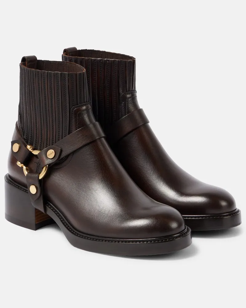 Chloé Chloé Bikerstiefel Dakota aus Leder Braun