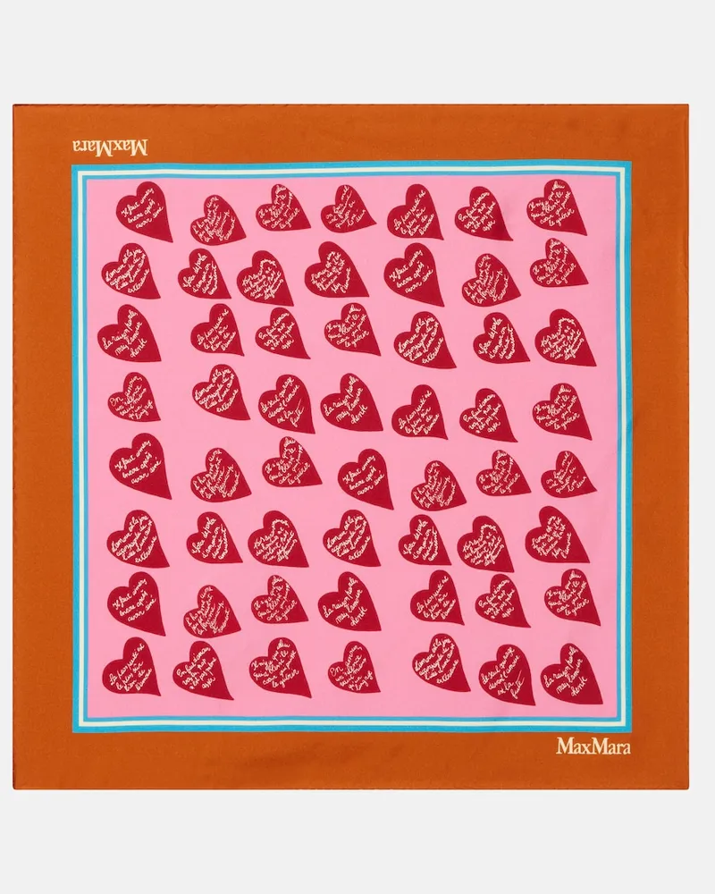 Max Mara Tuch aus Seiden-Twill Multicolor