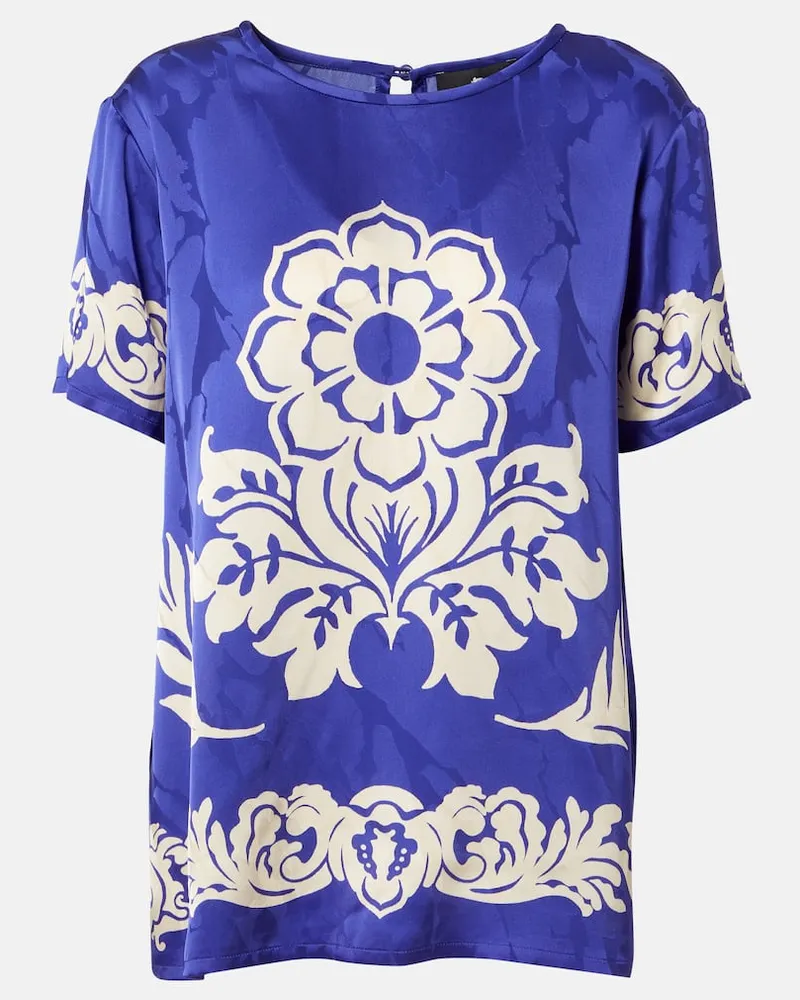Etro Top aus Satin Blau