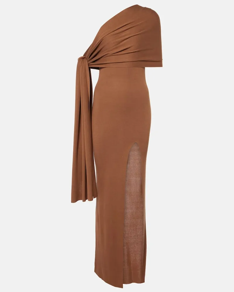 Aya Muse One-Shoulder-Maxikleid Hale Braun