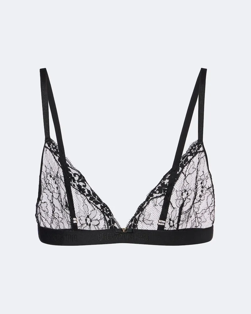Valentino Garavani Bralette VLogo aus Spitze Schwarz