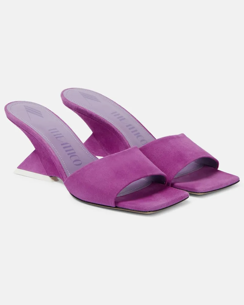 ATTICO Pantoletten Cheope 60 aus Veloursleder Violett