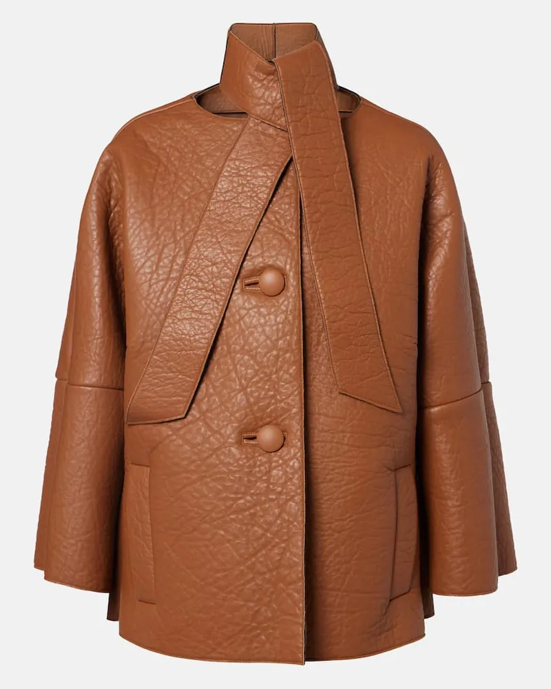 Prada Lederjacke Braun