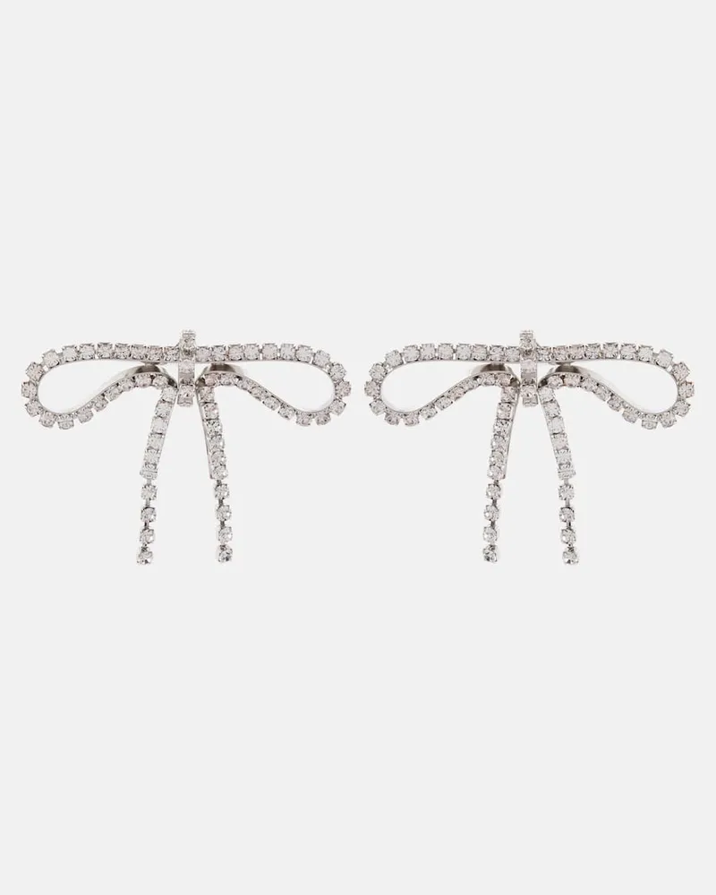 Balenciaga Ohrringe Archive Ribbon mit Kristallen Silber