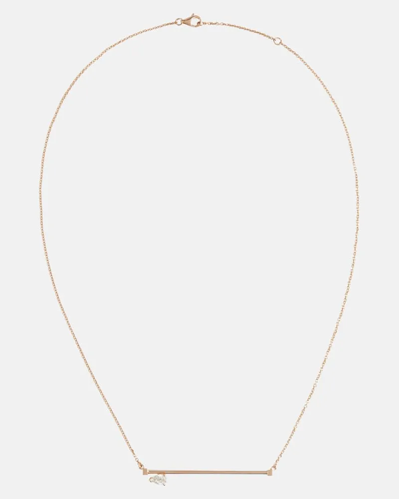 Repossi Halskette Serti Sur Vide aus 18kt Roségold mit Diamant Pink