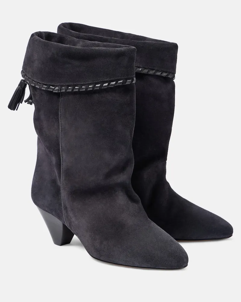 Isabel Marant Stiefel Dalby aus Veloursleder Schwarz
