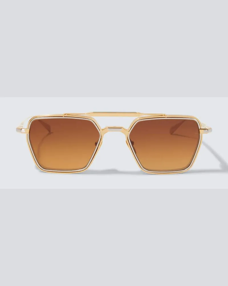 Jacques Marie Mage Eckige Sonnenbrille Commodore Gold