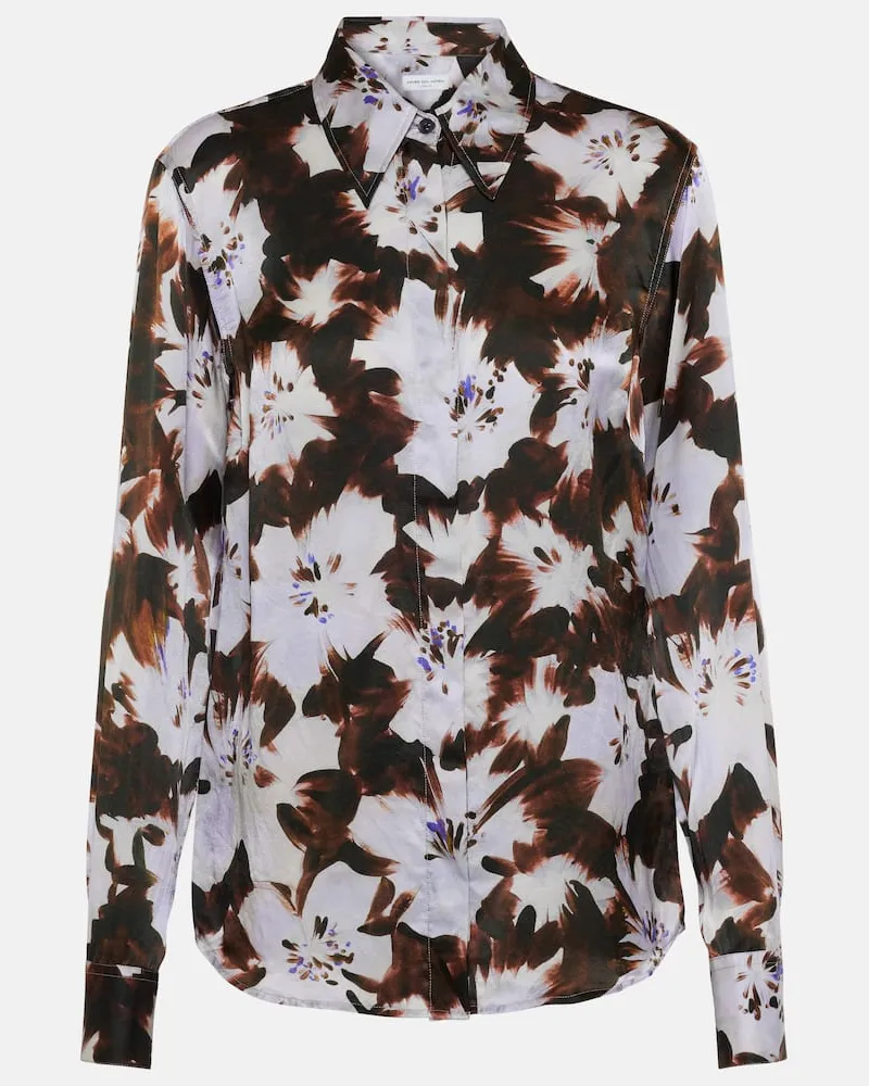Dries van Noten Hemd aus Seidensatin Multicolor