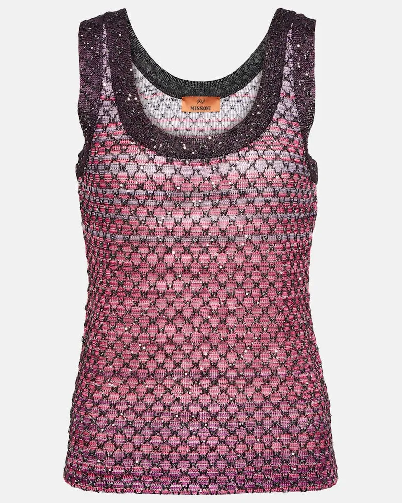 Missoni Verziertes Top aus Häkelstrick Multicolor