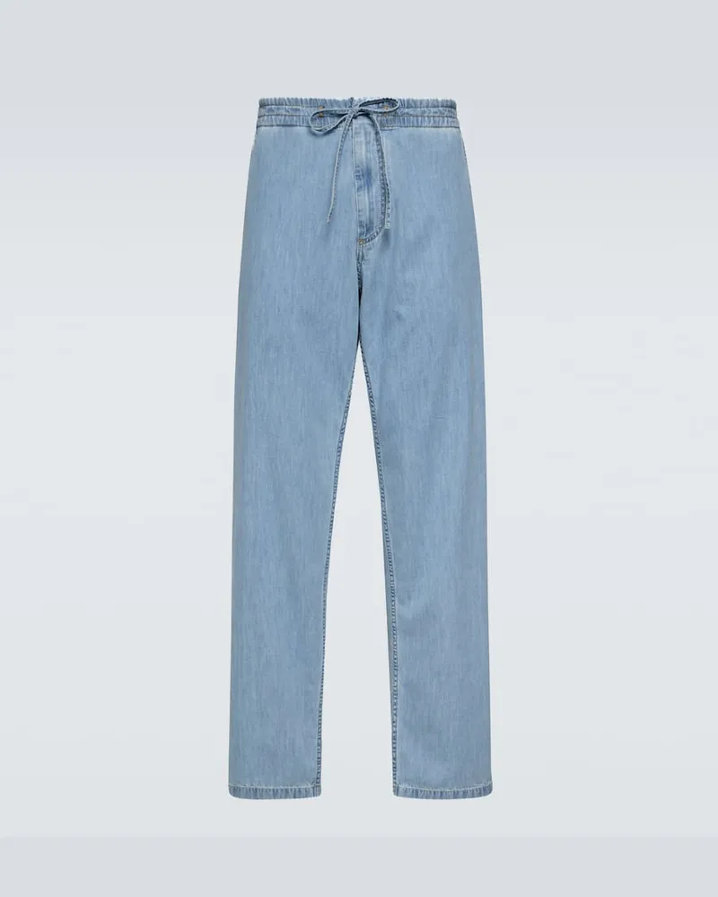 Bottega Veneta Gerade Hose aus Denim Blau