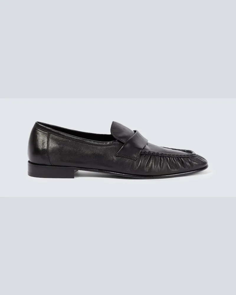 The Row Loafers Soft aus Leder Schwarz