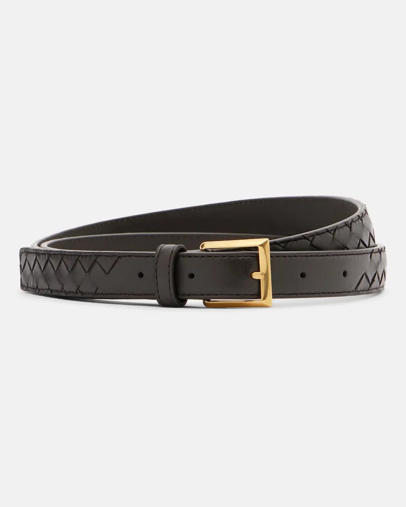 Bottega Veneta Gürtel Intrecciato aus Leder Braun