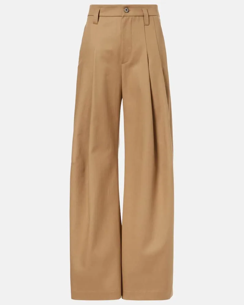 Brunello Cucinelli Weite Hose Monili aus Baumwolle Beige