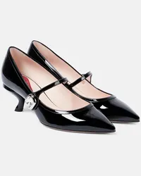 Roger Vivier Mary-Jane-Pumps Virgule Babies aus Lackleder Schwarz