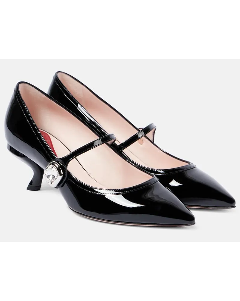 Roger Vivier Mary-Jane-Pumps Virgule Babies aus Lackleder Schwarz