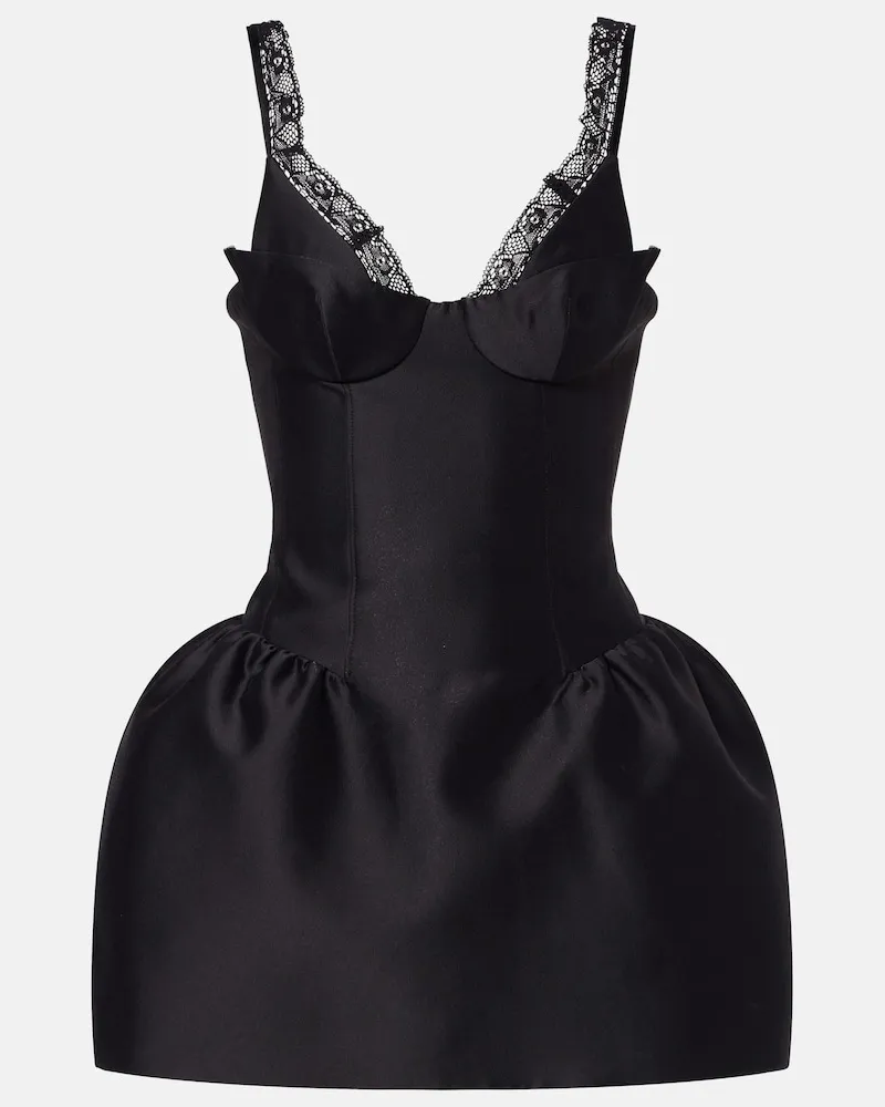SHUSHU/TONG Minikleid mit Spitze Schwarz