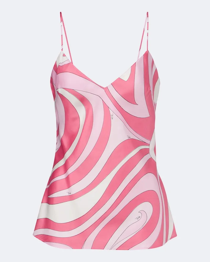 Emilio Pucci Top Marmo aus Seiden-Twill Rosa