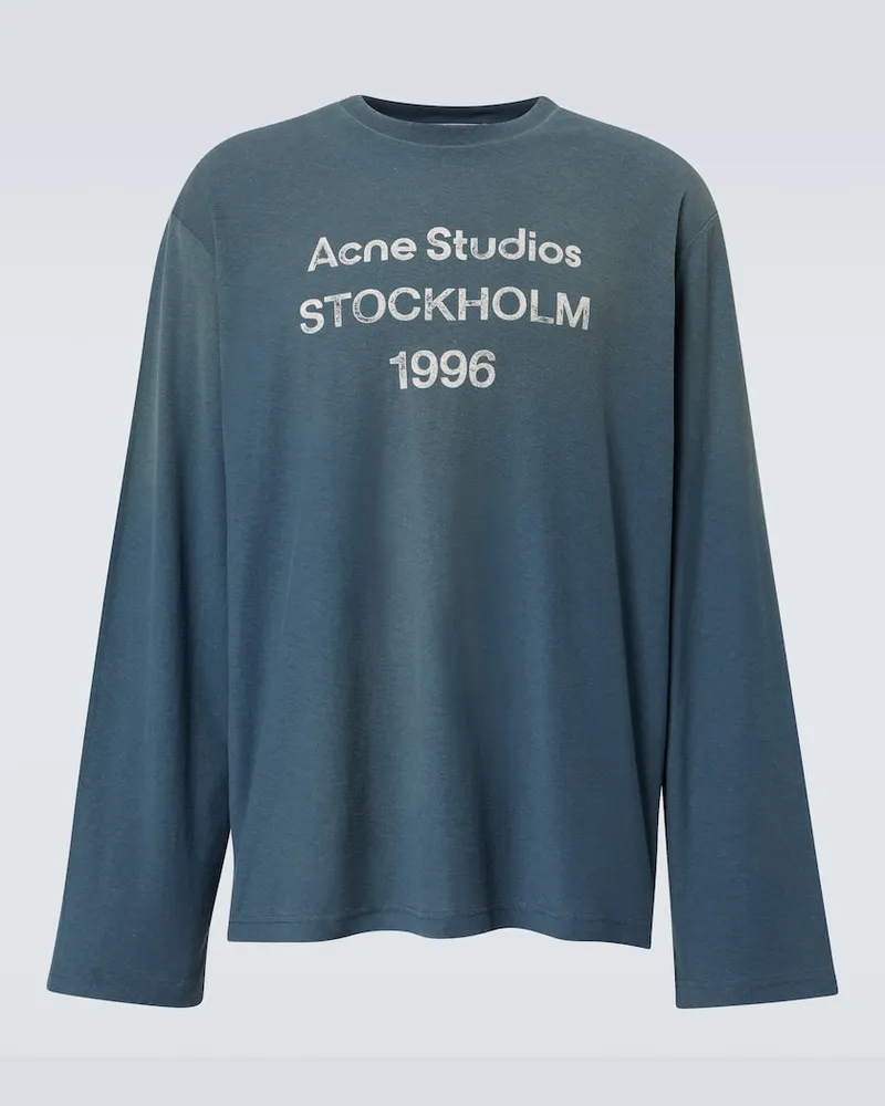Acne Studios Longsleeve aus Baumwolle und Hanf Blau