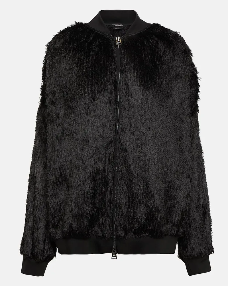 Tom Ford Bomberjacke aus Faux Fur Schwarz