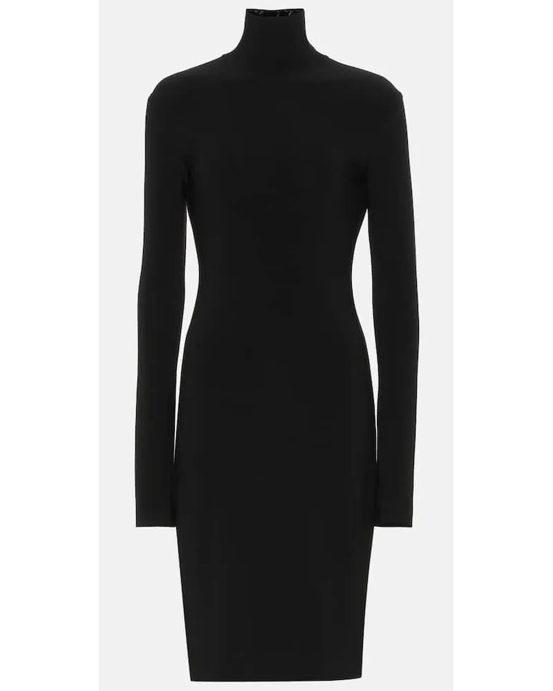 Norma Kamali Midikleid aus Jersey Schwarz