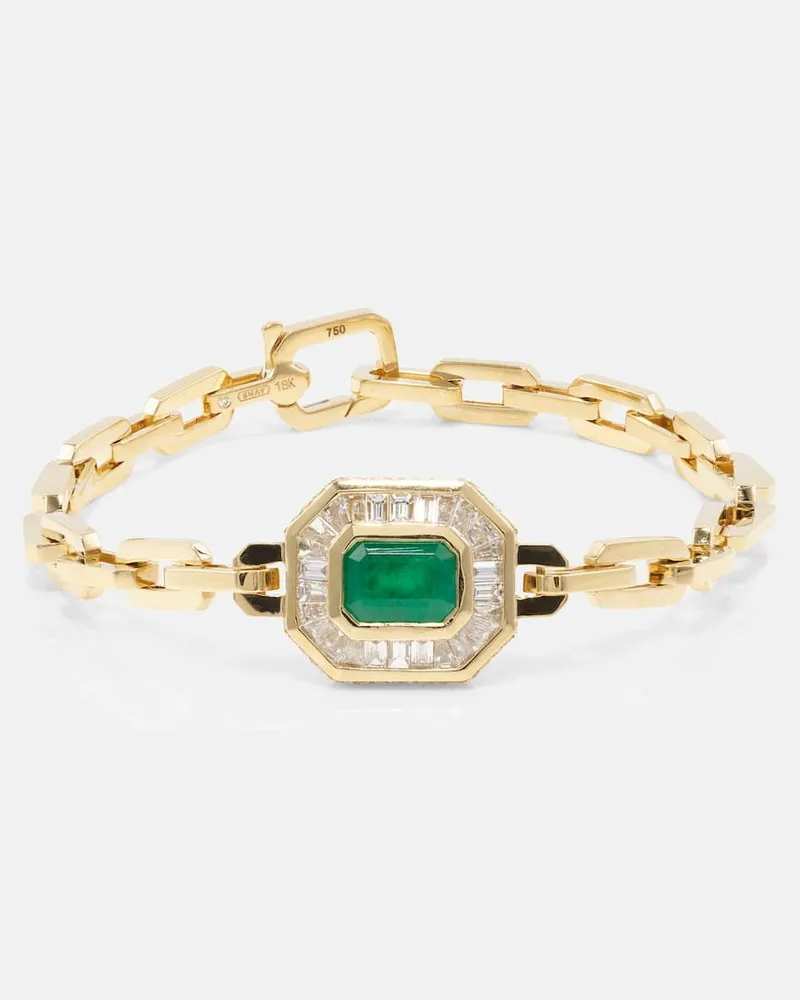 SHAY Armband aus 18kt Gelbgold mit Diamanten und Smaragd Gold