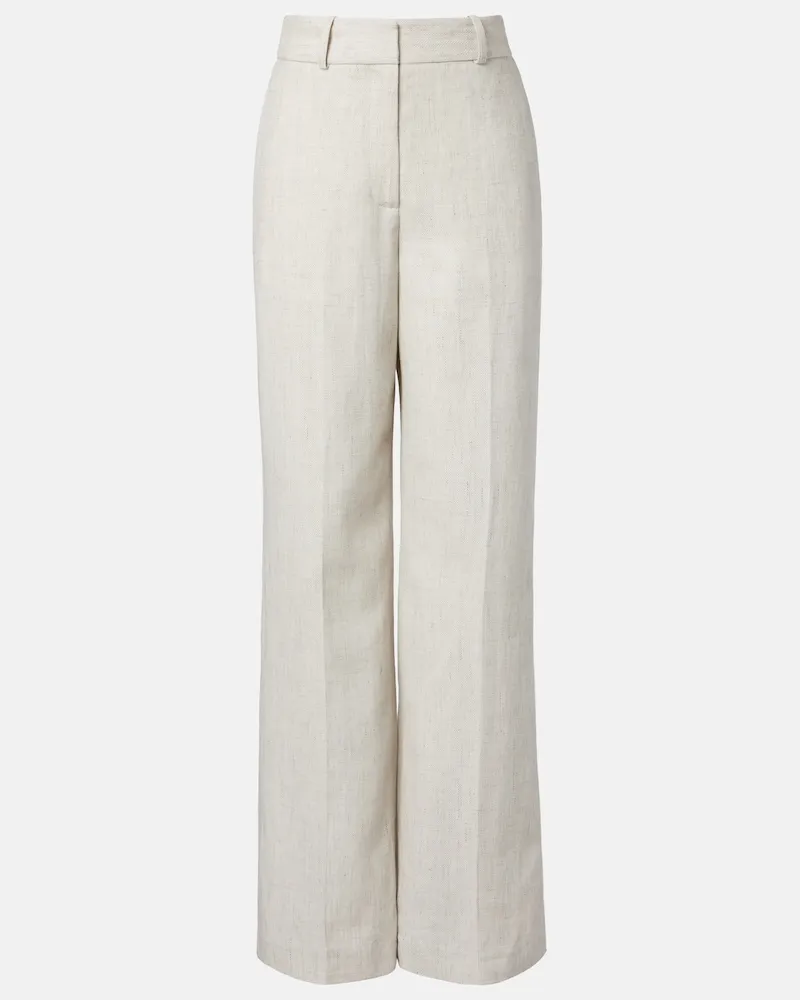 Joseph Gerade Hose Arven aus Leinen und Baumwolle Weiß