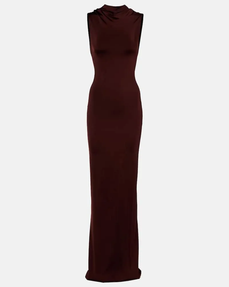 Victoria Beckham Robe aus Jersey Braun