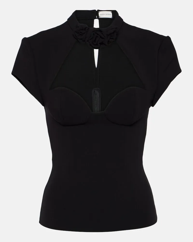 Magda Butrym Bluse aus einem Wollgemisch Schwarz