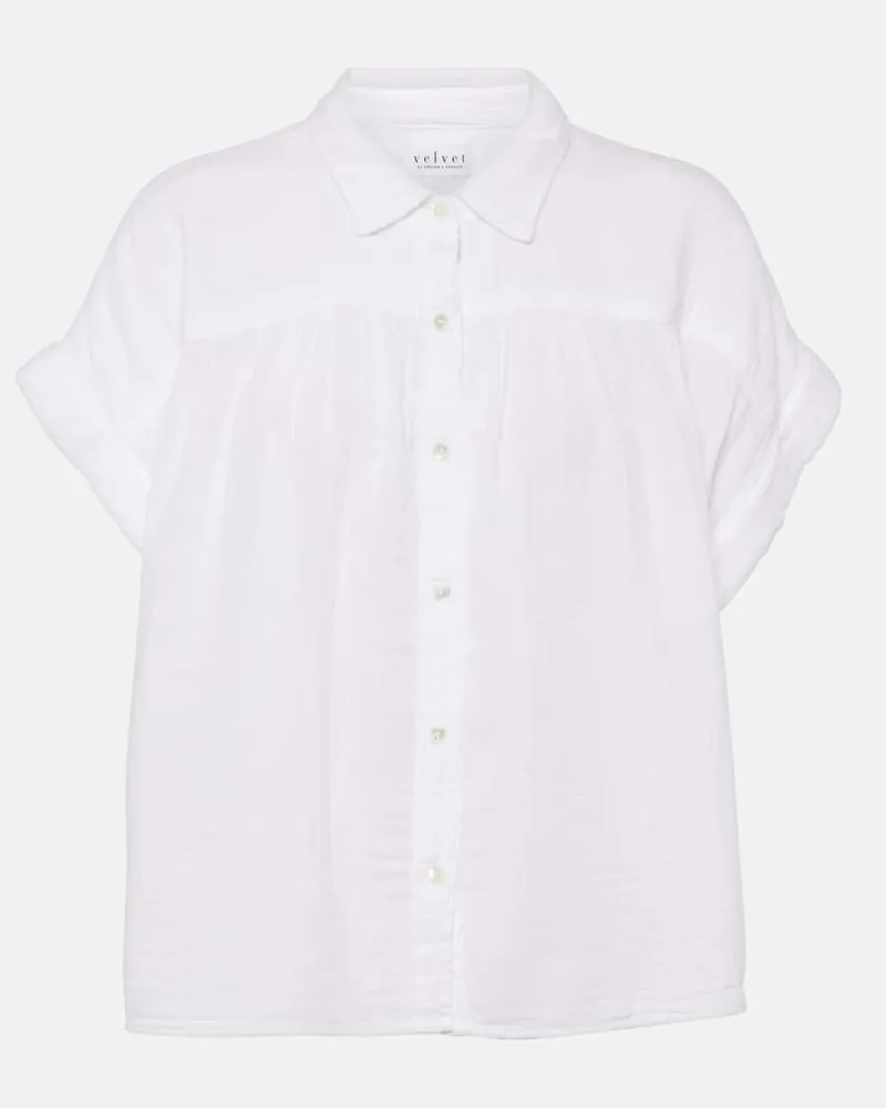 Velvet Bluse Julieta aus Baumwolle Weiß