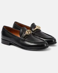 Valentino Garavani Loafers VLogo Gate aus Leder Schwarz