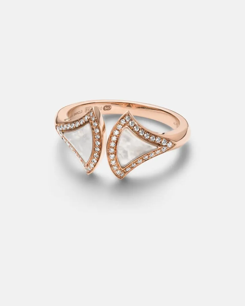 Bulgari Ring Divas' Dream aus 18kt Roségold mit Diamanten und Perlmutt Gold