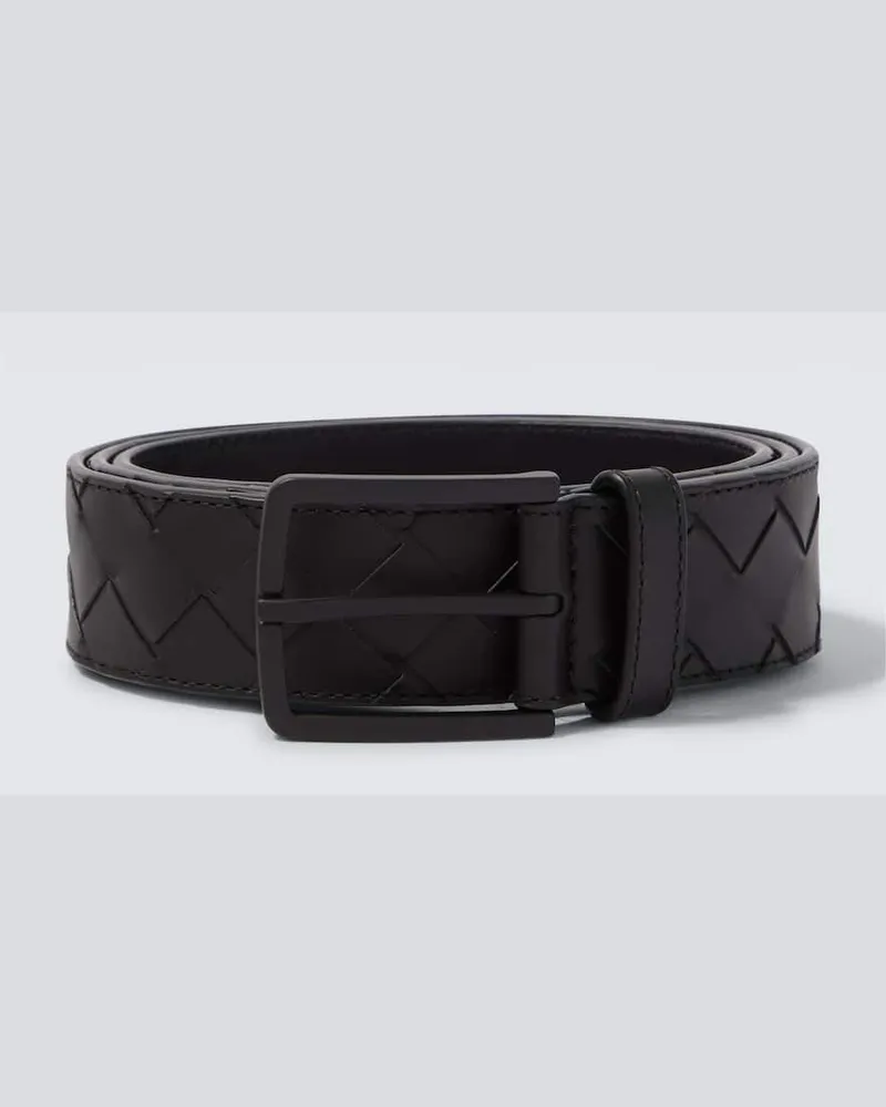Bottega Veneta Gürtel Intrecciato aus Leder Schwarz