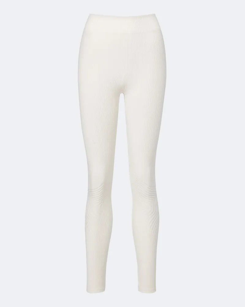 Perfect Moment Ski-Leggings aus Rippstrick Weiß