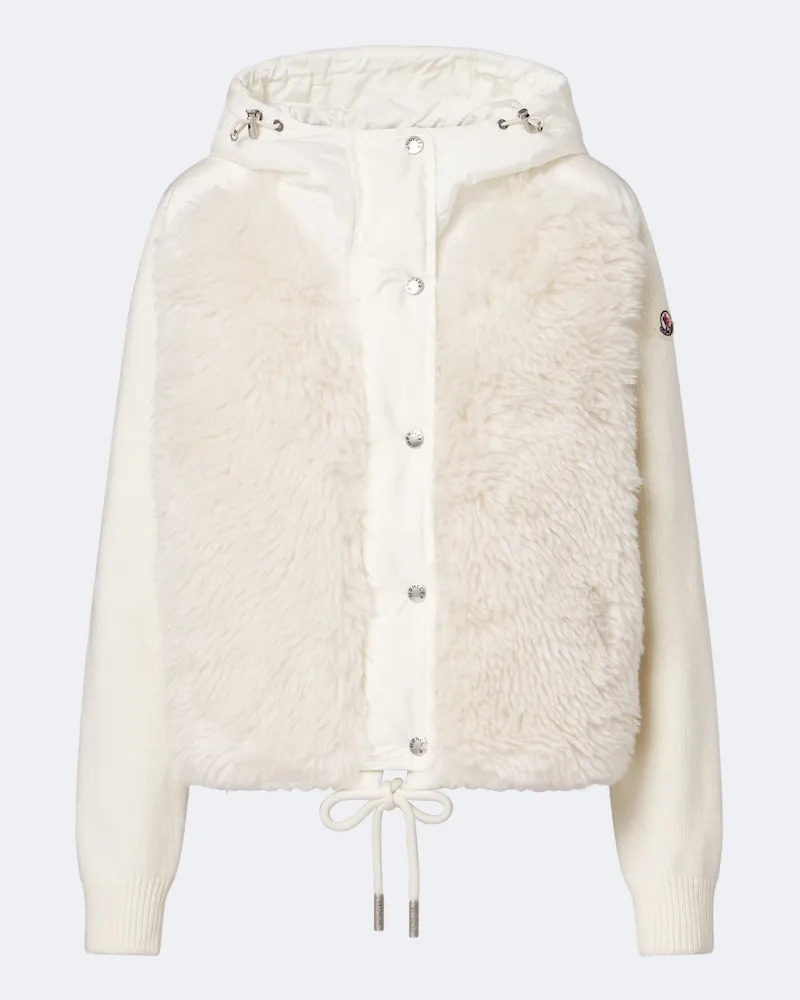 Moncler Daunenjacke aus Wolle und Kaschmir Weiß