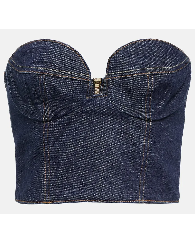 Magda Butrym Bustier aus Denim Blau