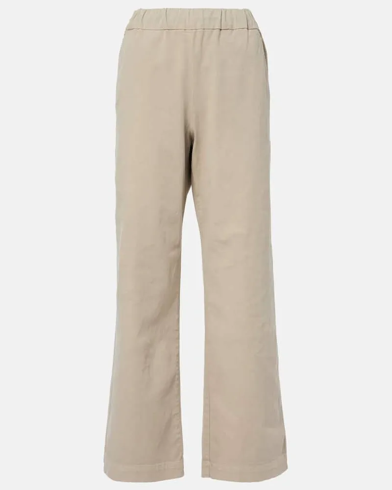 Velvet Gerade Hose Naya aus Twill Beige